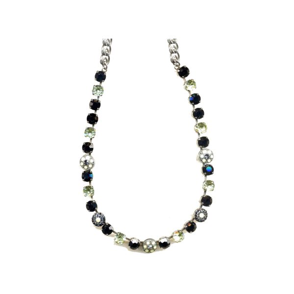Necklace By Mariana Woman Jet Black and Crystal Light Coral Swarovski Crystals