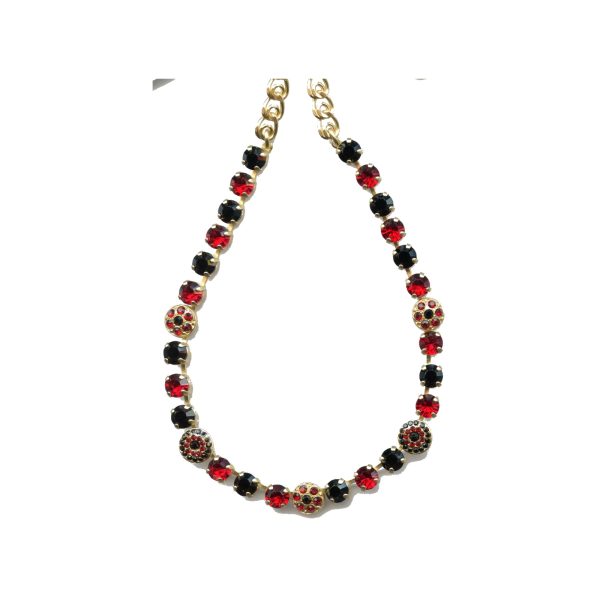 Necklace By Mariana Woman Modern Jet and Siam Swarovski Crystals