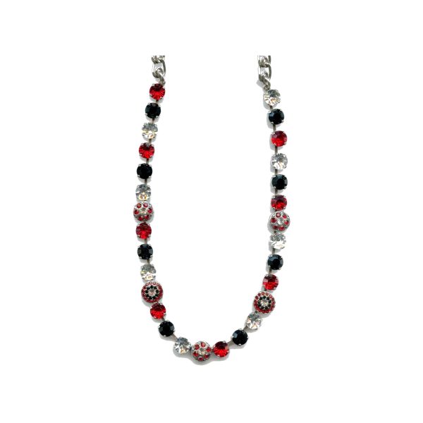 Necklace By Mariana Woman Chic Ruby and Jet Black and Clear Swarovski Crystals