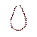 Necklace By Mariana Woman Luminous Indian Pink and Purple Swarovski Crystals