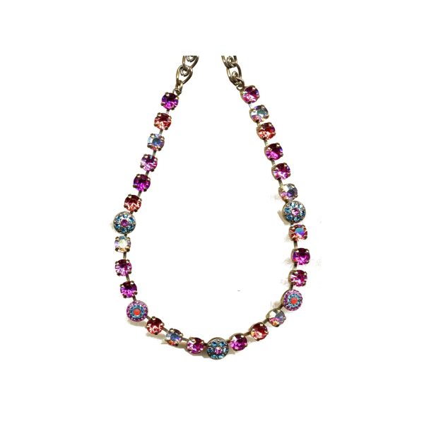 Necklace By Mariana Woman Luminous Indian Pink and Purple Swarovski Crystals