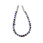 Necklace By Mariana Woman Lovely Capri Blue and Fuchsia Swarovski Crystals - Image 2