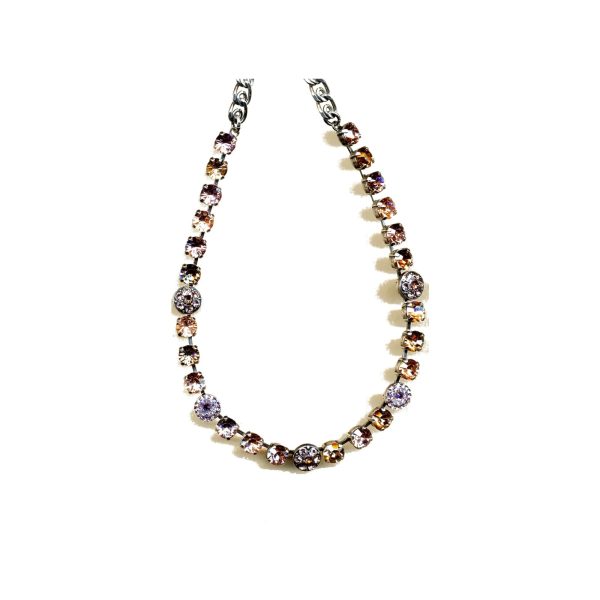 Necklace By Mariana Woman Chic Pink Champagne and Honey Amber Swarovski Crystals
