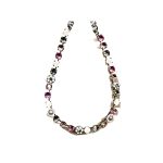 Necklace By Mariana Woman Soft Pale Pink and Lavender Pink Swarovski Crystals