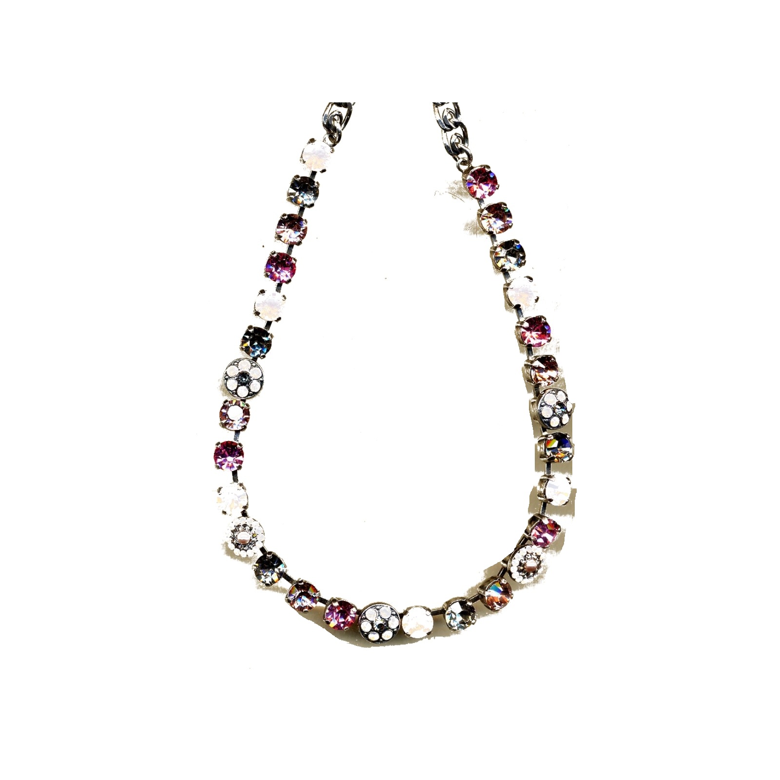 N-3044-1-3211-YG Necklace By Mariana Woman Soft Pale Pink and Lavender Pink Swarovski Crystals - Image 1