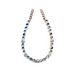 Necklace By Mariana Woman Iridescent Green and Aquamarine Swarovski Crystals - Image 2