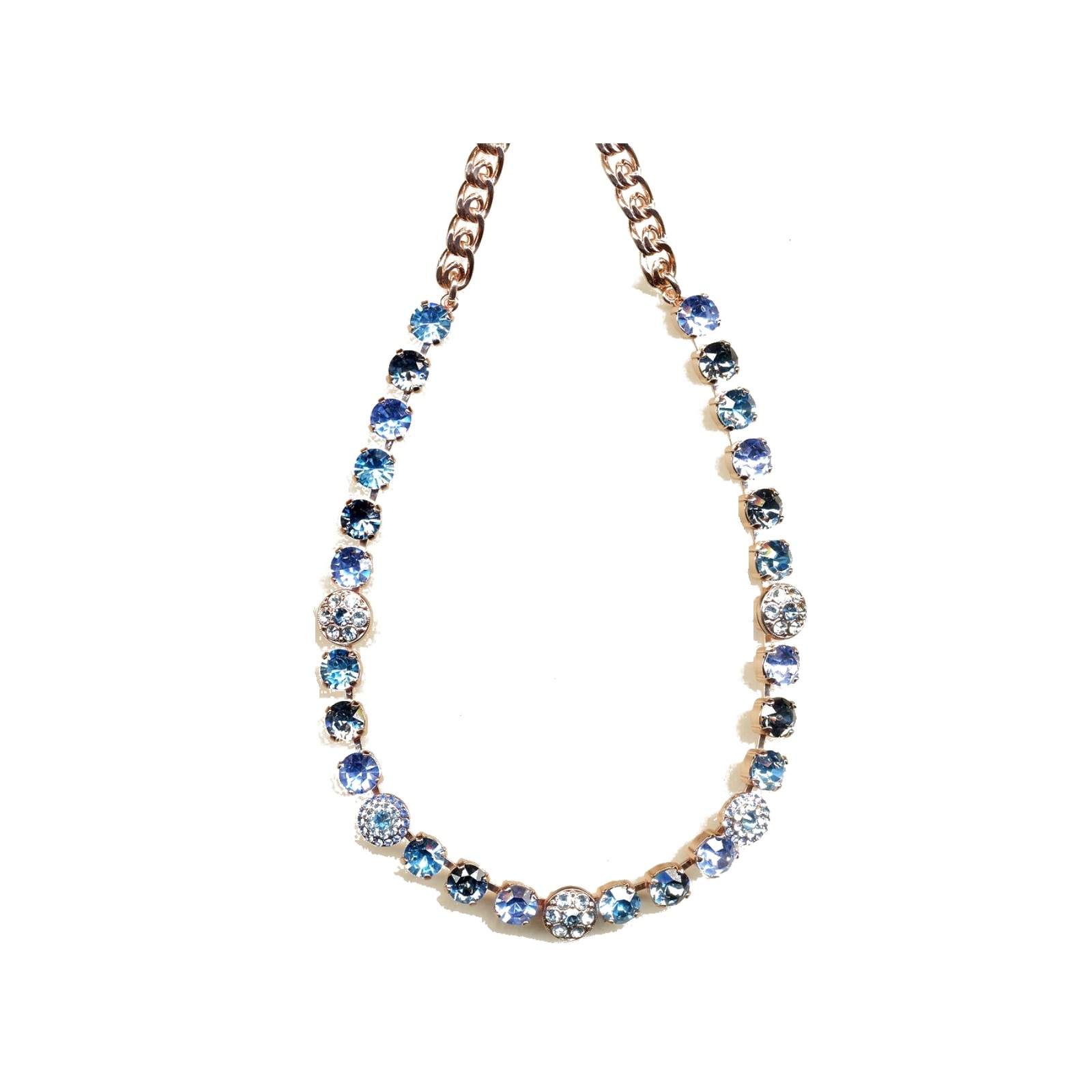 N-3044-1-322202-YG Necklace By Mariana Woman Iridescent Green and Aquamarine Swarovski Crystals - Image 1