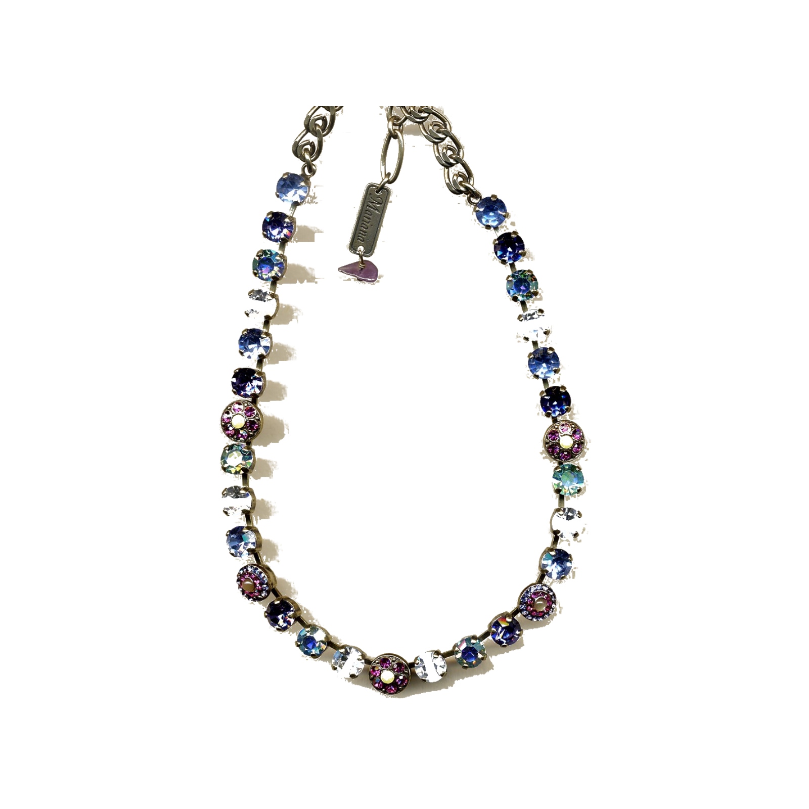 N-3044-1-329-YG Necklace By Mariana Woman Feminine Citrine and Fuchsia Swarovski Crystals - Image 1