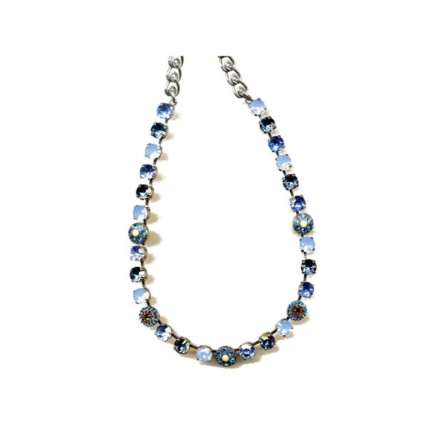 Necklace By Mariana Woman Shades of Blue and Champagne and Swarovski Crystals