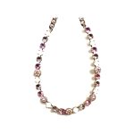 Necklace By Mariana Woman Charming Rose Opal and Clear Swarovski Crystals