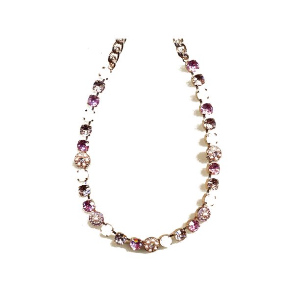 Necklace By Mariana Woman Charming Rose Opal and Clear Swarovski Crystals