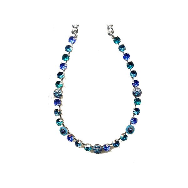 Necklace By Mariana Woman Light Turquoise and Blue Silver Swarovski Crystals