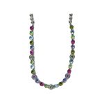 Necklace By Mariana Woman Delicate Fuchsia and Chrysolite Swarovski Crystals