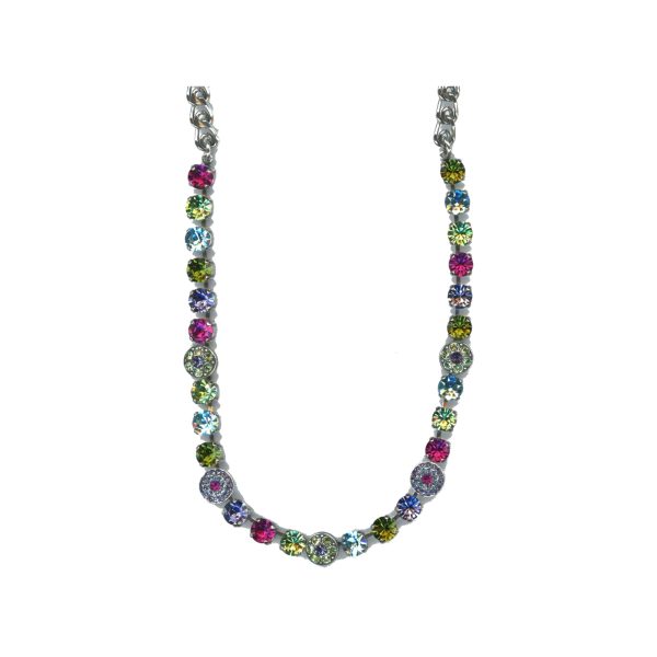 Necklace By Mariana Woman Delicate Fuchsia and Chrysolite Swarovski Crystals