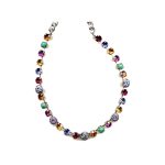 Necklace By Mariana Woman Romantic Peridot and Fuchsia Swarovski Crystals
