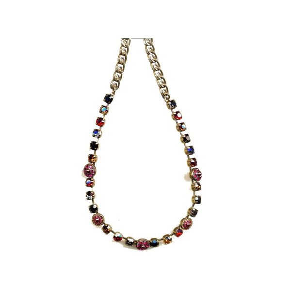 Necklace By Mariana Woman Smoky Quartz AB and Soft Pale Green Swarovski Crystals
