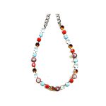 Necklace By Mariana Woman Sparkling Turquoise and Bright Red Swarovski Crystals