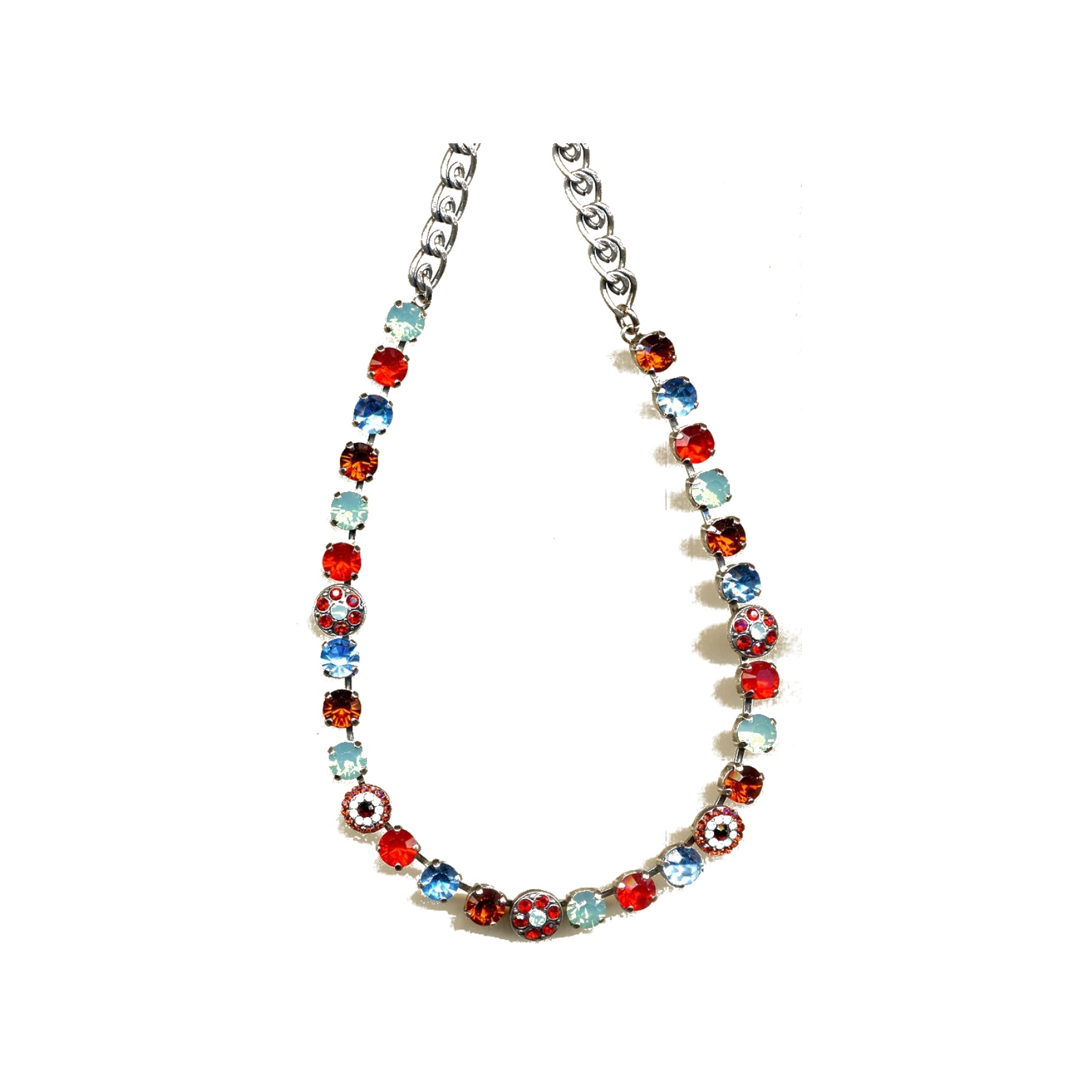 N-3044-1-35111-YG Necklace By Mariana Woman Feminine Siam and Hyacinth Swarovski Crystals - Image 1