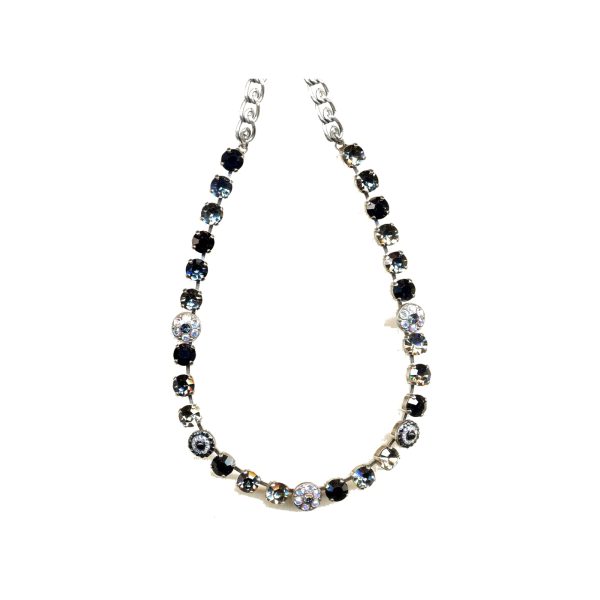 Necklace By Mariana Woman Classic Jet and Clear Swarovski Crystals