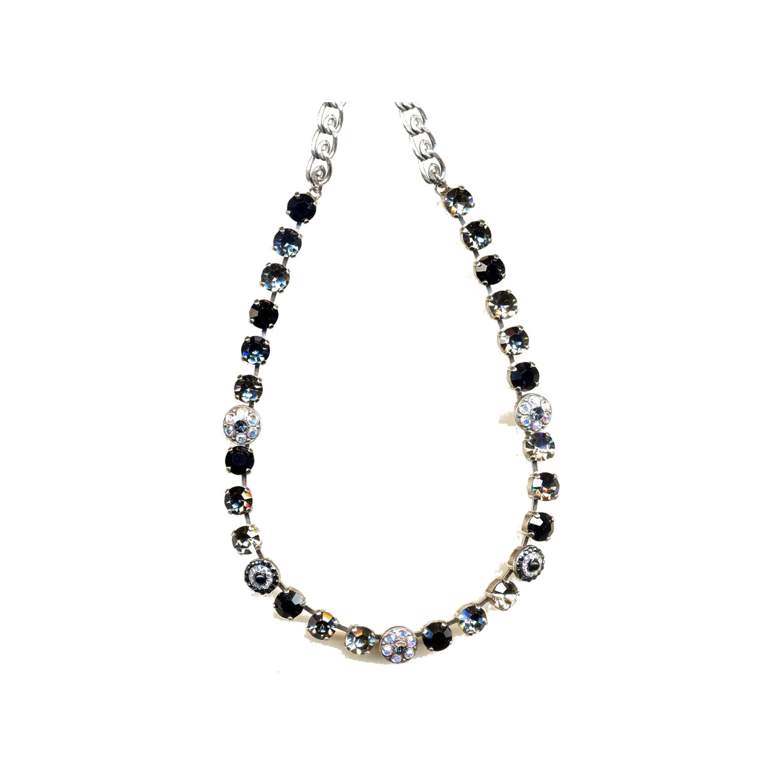 N-3044-1-3701-YG Necklace By Mariana Woman Classic Jet and Clear Swarovski Crystals - Image 1