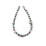 Necklace By Mariana Woman Radiant Sky Blue and Fuchsia Pink Swarovski Crystals