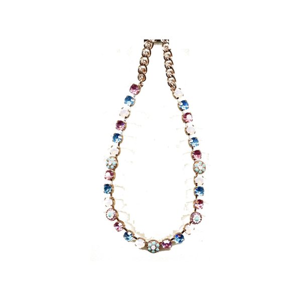 Necklace By Mariana Woman Graceful Rose Opal and Light Rose Swarovski Crystals