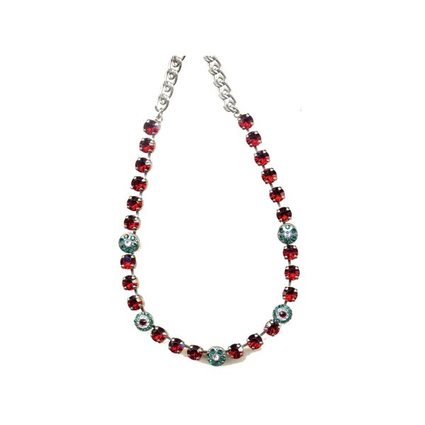 Necklace By Mariana Woman Striking Emerald and Siam and Clear Swarovski Crystals