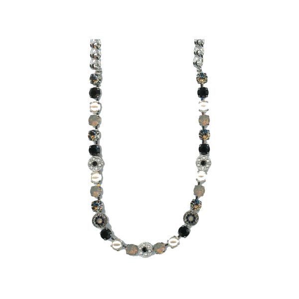 Necklace By Mariana Woman Exquisite Pearl and Jet Swarovski Crystals