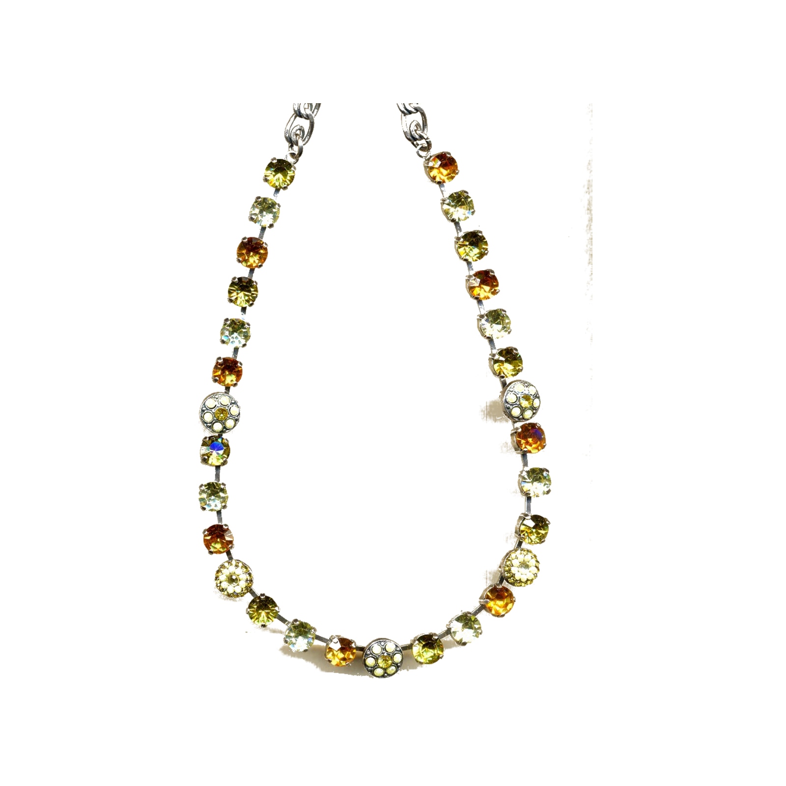 N-3044-1-385-YG Necklace By Mariana Woman Stylish Lime Swarovski Crystals - Image 1