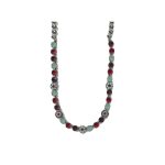 Necklace By Mariana Woman Sparkling Green Opal and Ruby Swarovski Crystals - Image 2