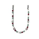 Necklace By Mariana Woman Elegant Opal and Clear and Siam Swarovski Crystals - Image 2