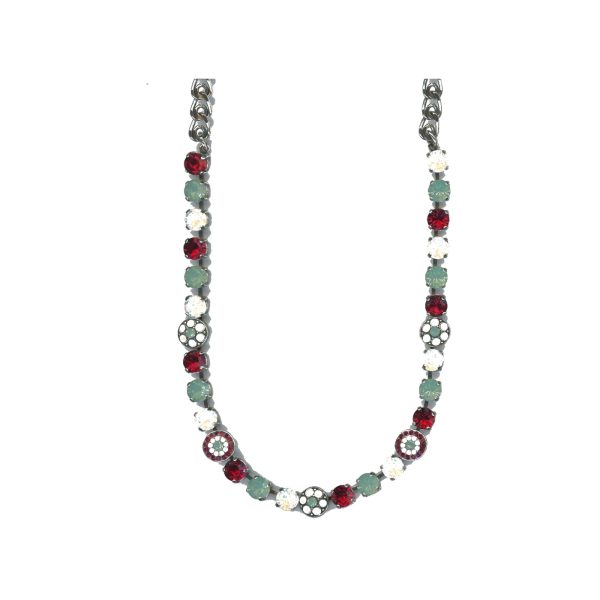 Necklace By Mariana Woman Elegant Opal and Clear and Siam Swarovski Crystals