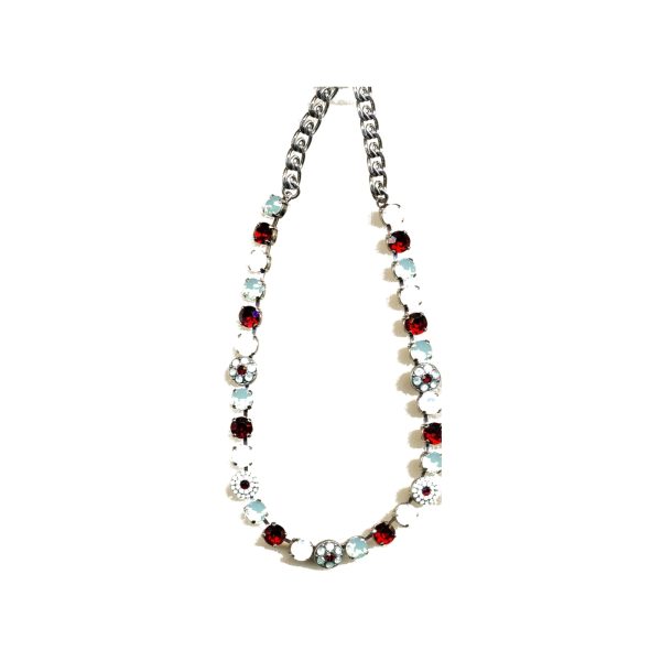 Necklace By Mariana Woman Romantic Opal and Clear and Siam Swarovski Crystals