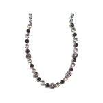 Necklace By Mariana Woman Chic Silk(Gold Quartz) and Garnet Swarovski Crystals - Image 2