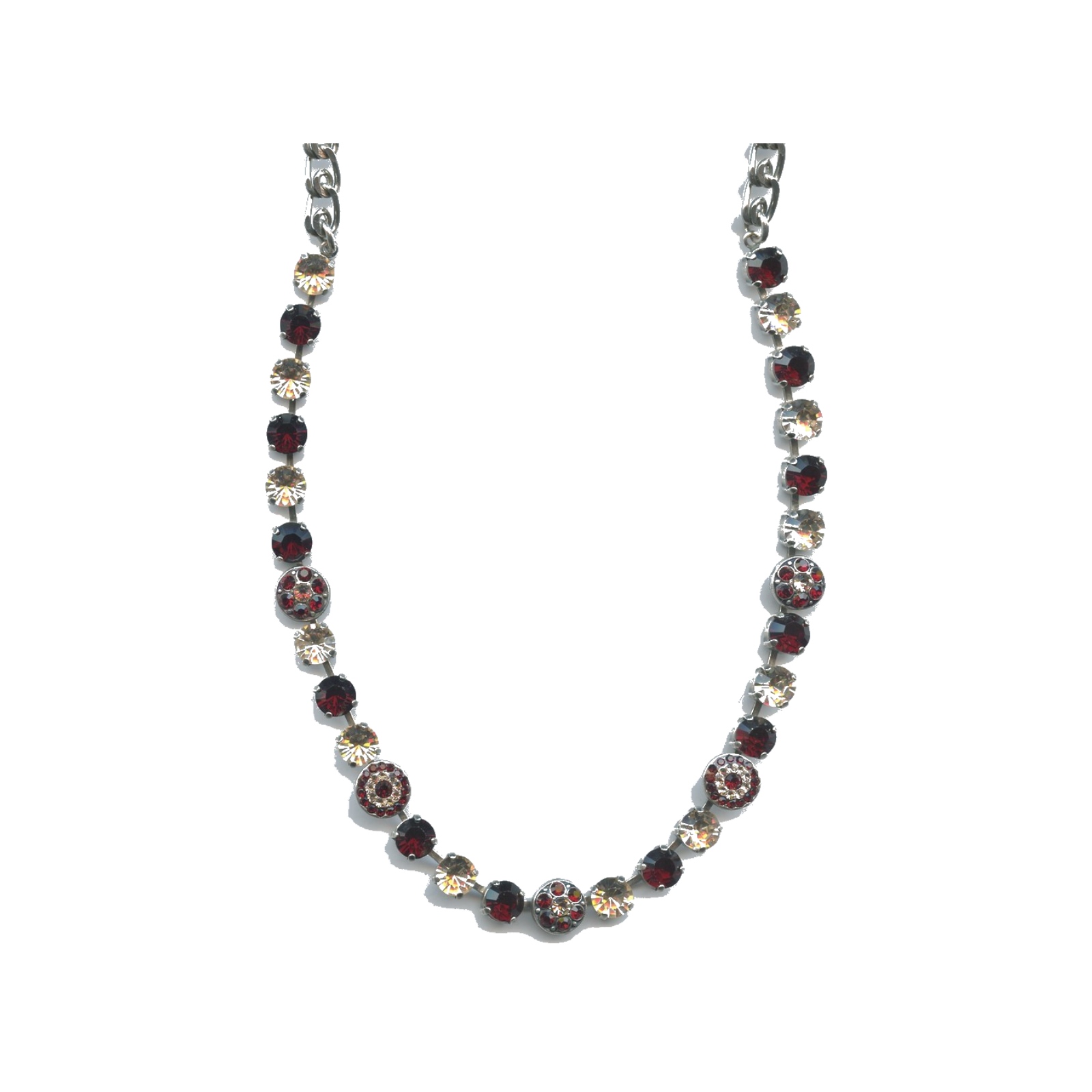 N-3044-1-391241-SP Necklace By Mariana Woman Chic Silk(Gold Quartz) and Garnet Swarovski Crystals - Image 1