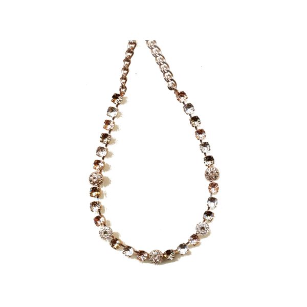 Necklace By Mariana Woman Delicate Topaz and Silk Swarovski Crystals