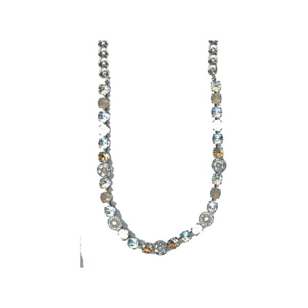 Necklace By Mariana Woman Chic light topaz and Light Azure Swarovski Crystals