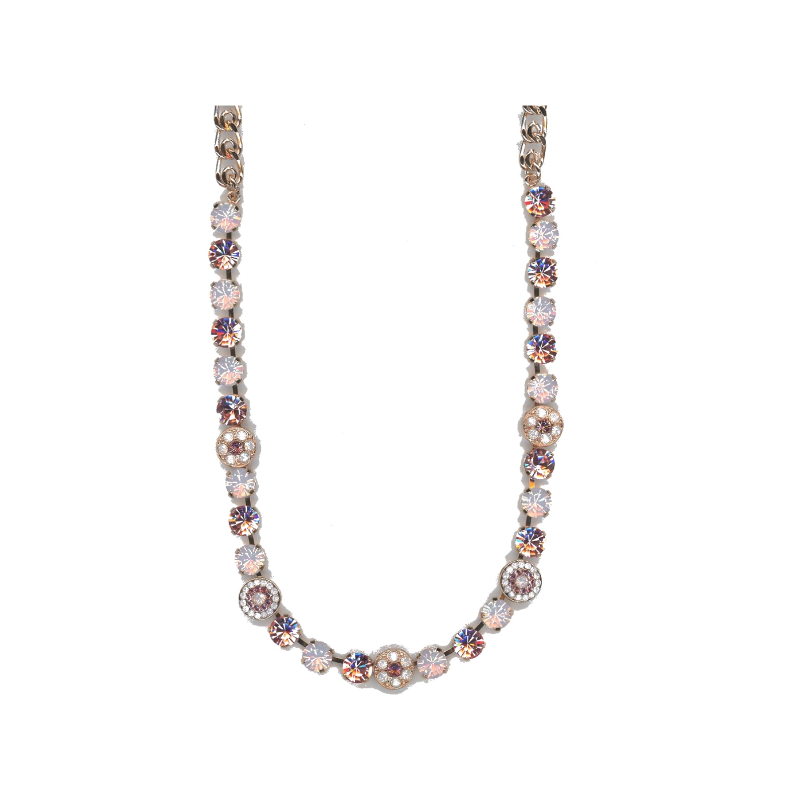 N-3044-1-395223-SP Necklace By Mariana Woman Classic Rose Opal and Lt.Rose Swarovski Crystals - Image 1