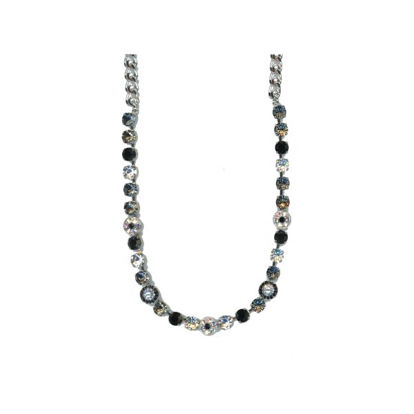 Necklace By Mariana Woman Eye-Catching Pearl and Jet Swarovski Crystals
