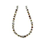 Necklace By Mariana Woman Modern Smoked Topaz and Violet Swarovski Crystals - Image 2