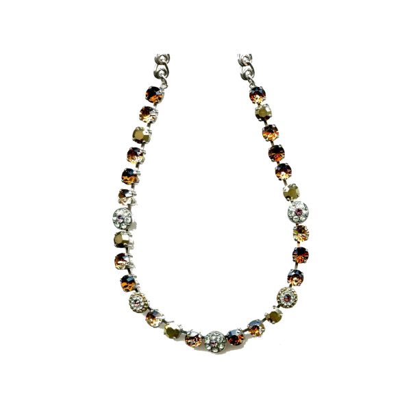 Necklace By Mariana Woman Modern Smoked Topaz and Violet Swarovski Crystals