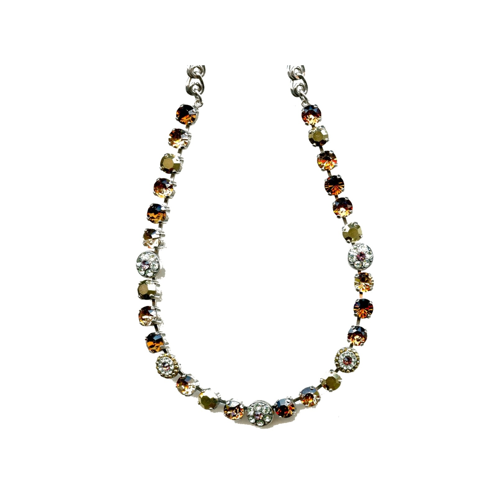 N-3044-1-4301-SP Necklace By Mariana Woman Modern Smoked Topaz and Violet Swarovski Crystals - Image 1