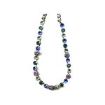 Necklace By Mariana Woman Chic Capri Blue and Rose Peach Swarovski Crystals