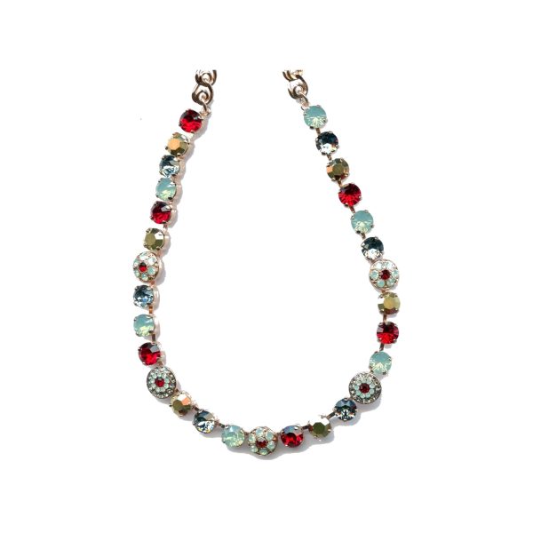 Necklace By Mariana Woman Timeless Topaz and Red Swarovski Crystals