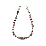 Necklace By Mariana Woman Chic Siam and Topaz and Jet Black Swarovski Crystals