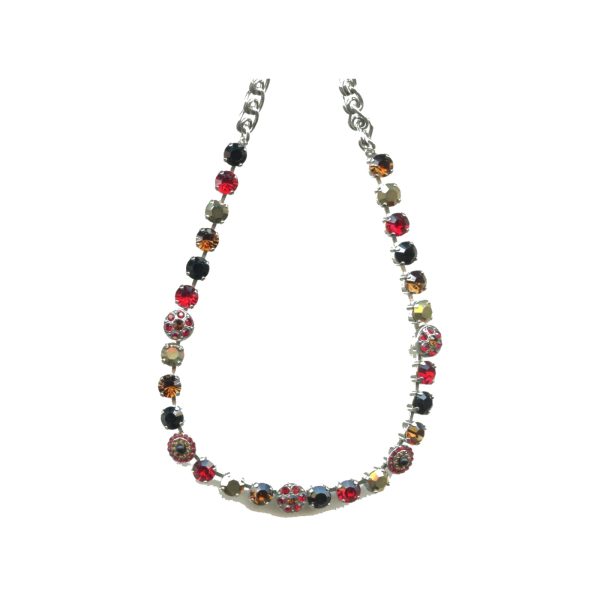 Necklace By Mariana Woman Chic Siam and Topaz and Jet Black Swarovski Crystals