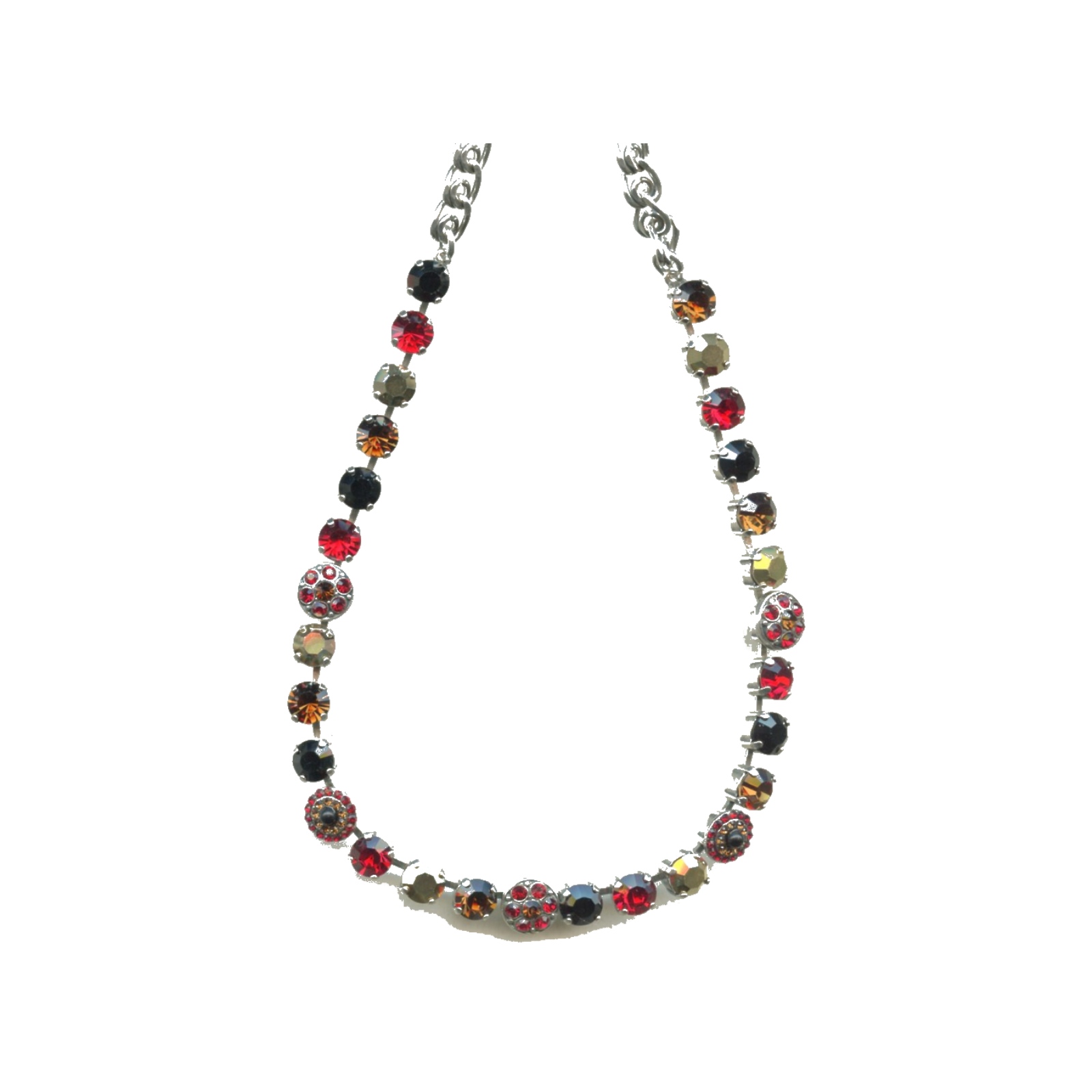 N-3044-1-4501-SP Necklace By Mariana Woman Chic Siam and Topaz and Jet Black Swarovski Crystals - Image 1