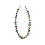 Necklace By Mariana Woman Luminous Teal Green and Amber Swarovski Crystals