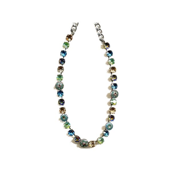Necklace By Mariana Woman Luminous Teal Green and Amber Swarovski Crystals
