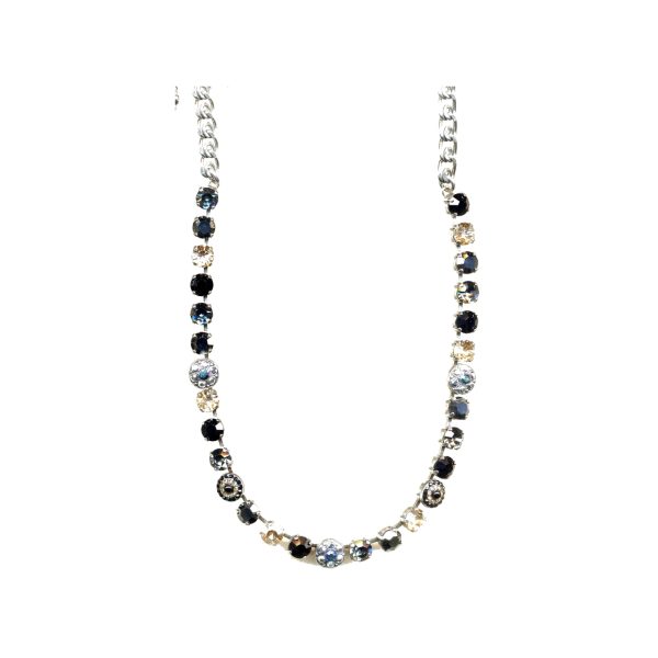 Necklace By Mariana Woman Delicate Black and Navy Blue Swarovski Crystals